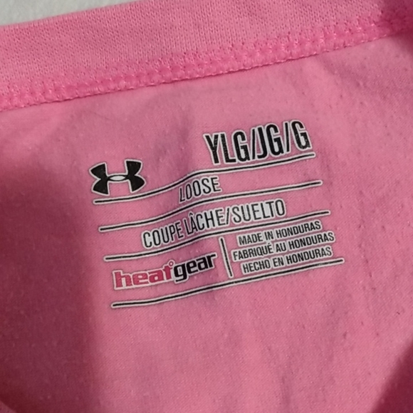 Girls Under Armour pink logo tee - Picture 2 of 4